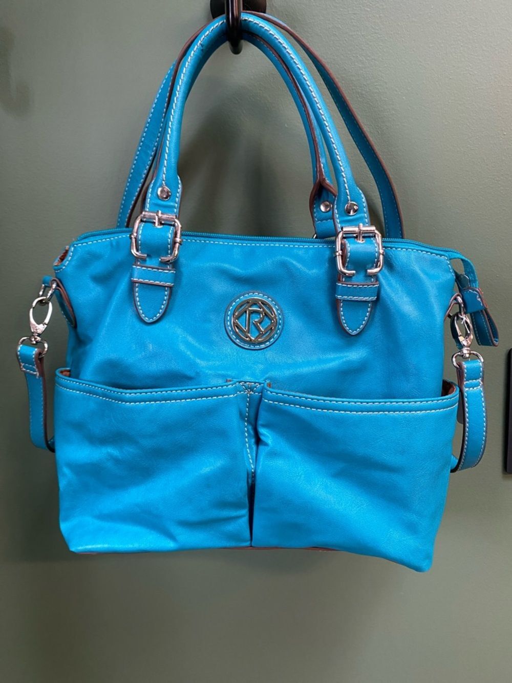 Relic Turquoise Blue Shoulder Bag Tote Purse Pocket Medallion Crossbody
